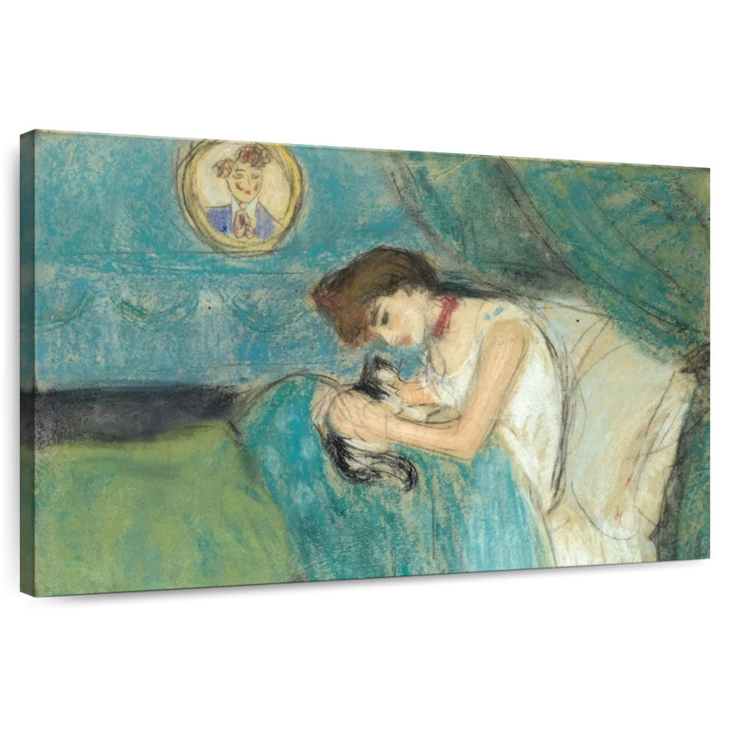 Leisha Woman With Cat 1900, 34" H x 51" W