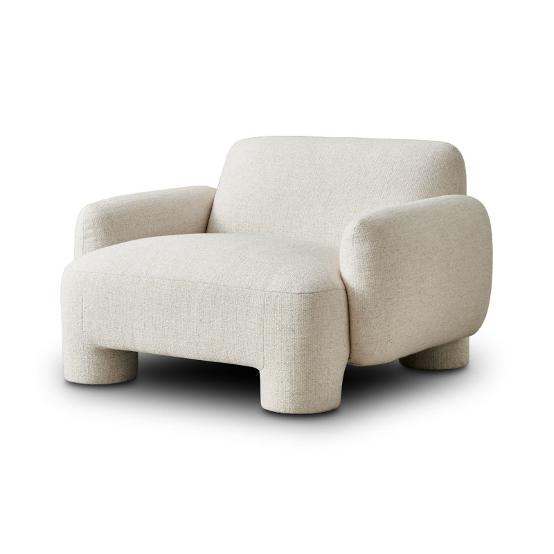 Gilson Upholstered Armchair, Cream/Flax Polyester Blend