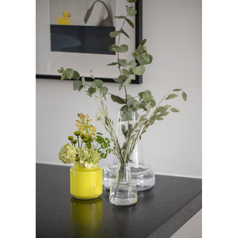 Vase de table en verre fait à la main Flora par Less Limits, Transparent, H 4,7 po x l 3,3 po x P 3,3 po