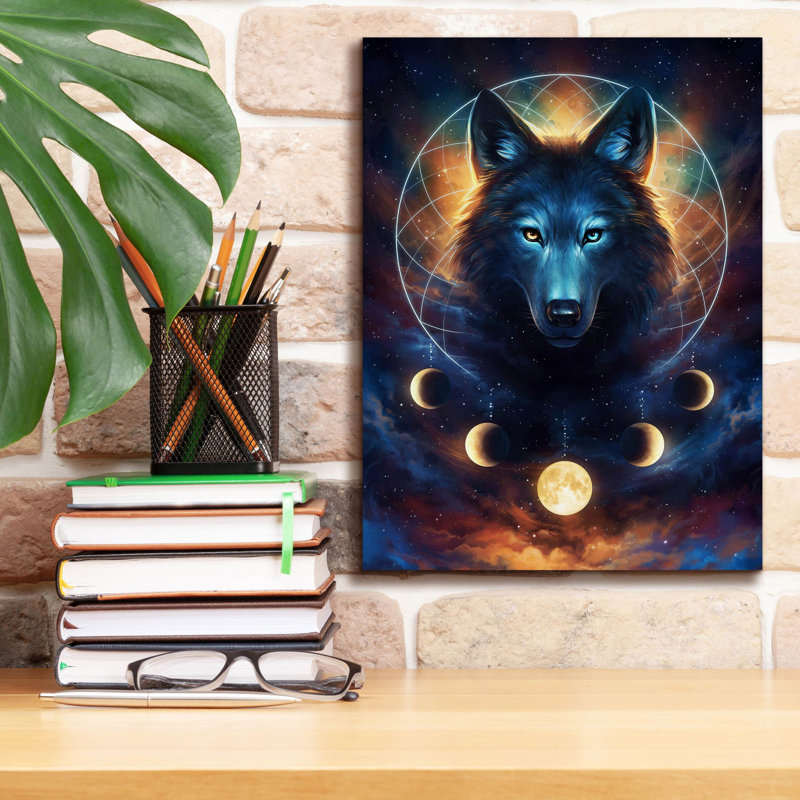 Damber Dream Catcher Wolf par JoJoes Art, H 16 po x l 12 po x P 0,75 po