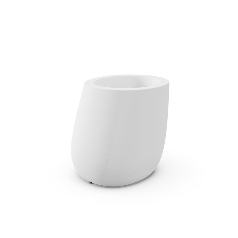 Stone Planter, 14.5” H x 14.25” W x 16.25” D, White