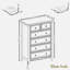 Commode moderne avec 6 tiroirs, poignées en métal et surface en grain de bois
