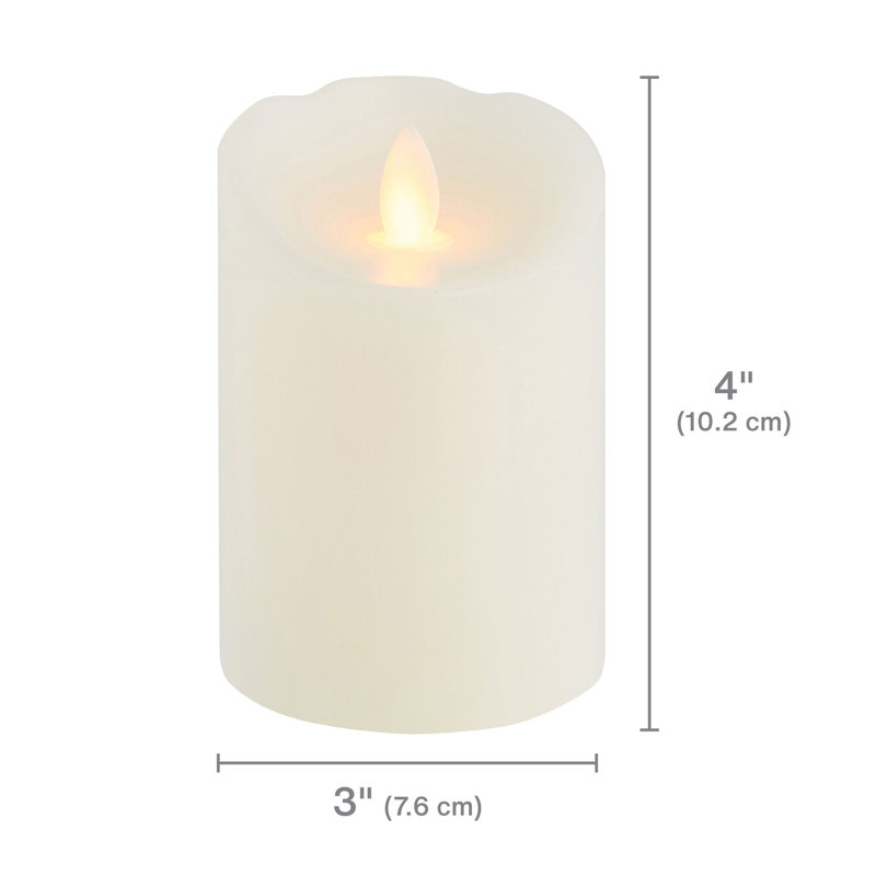 Mikasa White LED Wax Pillar Candle | Wayfair