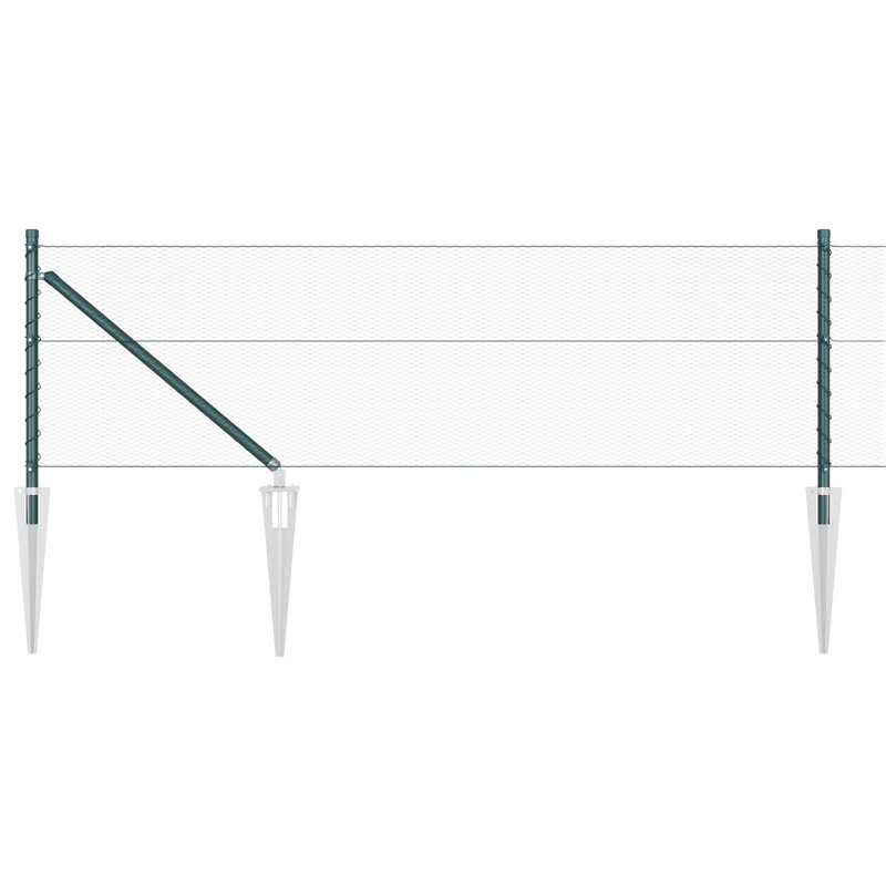 Hexagon Fence Green Steel, 80cm H x 5000cm W