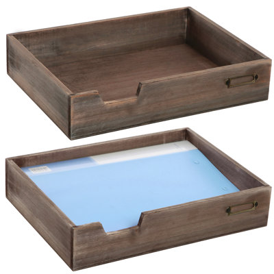 Alejoa Wood Desktop Stackable File Organizer
