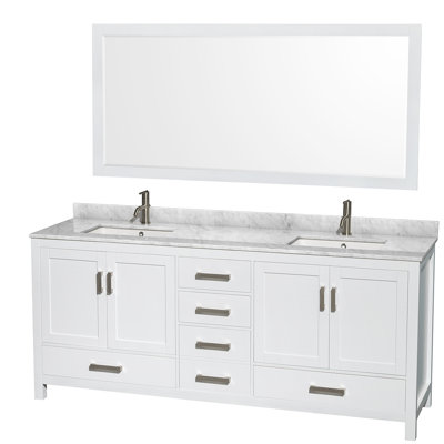 Sheffield 80" Double Bathroom Vanity Set with Mirror
