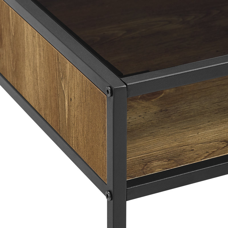 East Palo Alto Glass Top Writing Desk, Reclaimed Barnwood