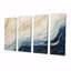 «Abstract Breaking Waves Blue» - Art mural abstrait 4 pièces-298245177