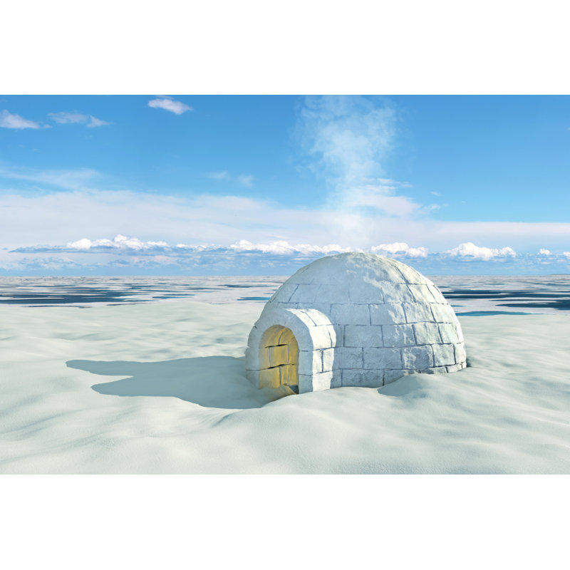 Nordic Landscape With Igloo by GuidoVrola - Wrapped Canvas Print, 20cm H x 30cm W