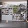 Modern Reception Desk With Integrated Bookshelf And Storage Cabinets, L-Shaped Design