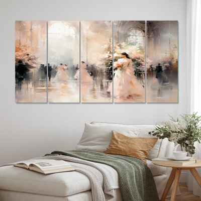 Fashion Impressionist Elegance IV - impression d'art mural mode - 5 panneaux égaux
