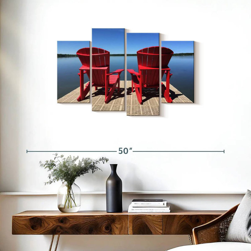 Chaises Adirondack rouges Mehar, H 22 po x l 36 po