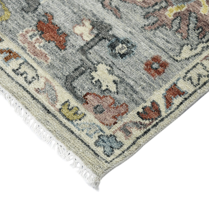 Jaigarh Wool Geometric Area Rug in White, Rectangle 9' x 12'