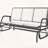 3-Person Porch Glider with Breathable Mesh Fabric and Metal Frame-1244585332