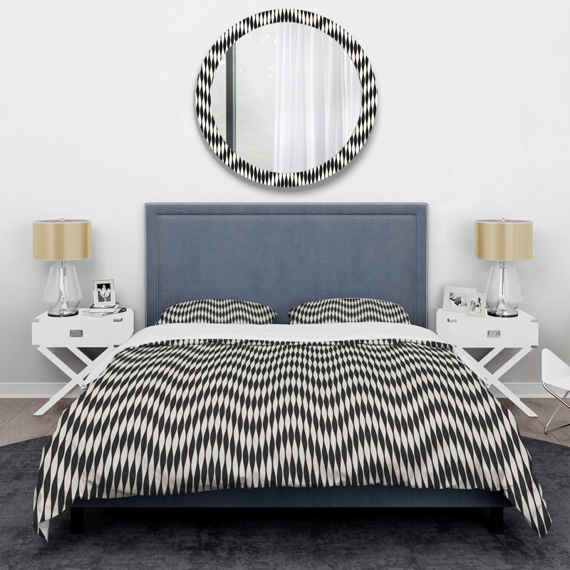 Ensemble de housse de couette en microfibre noir / blanc 3 pièces, Housse de couette pour très grand lit et 2 très