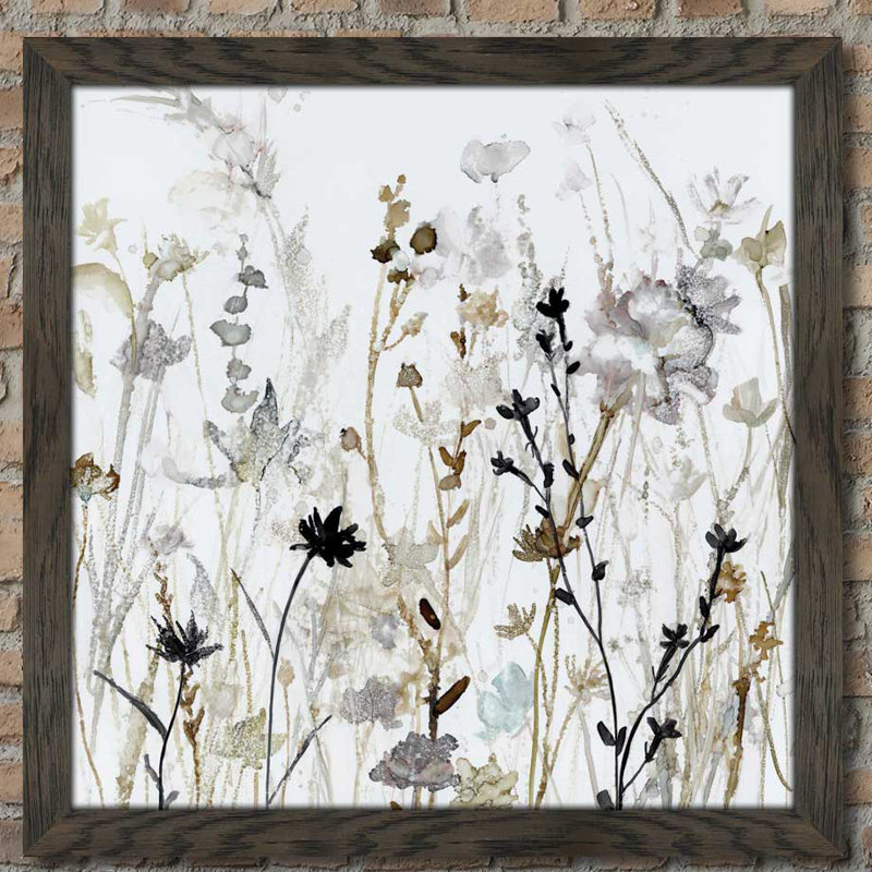 « wildflower brume ii », reproduction de peinture à l’aquarelle encadrée, H 39,5 po x l 39,5 po x P 0,75 po