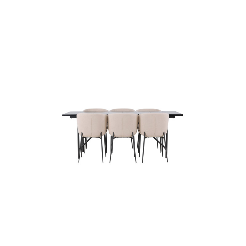 Bayshore 6 - Person Dining Set, Beige, Beige