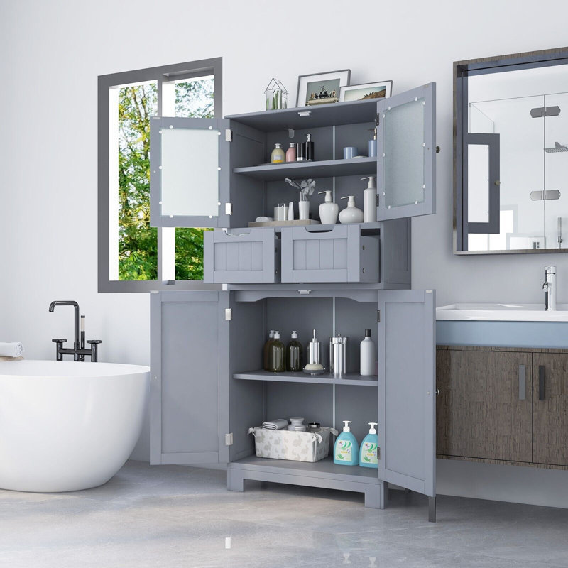 Freestanding Bathroom Cabinet, Gray