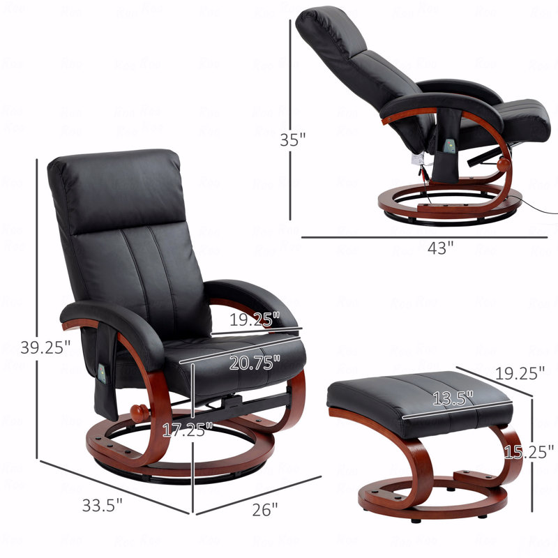 Fauteuil vibrant avec fonction inclinable avec télécommande, pour la maison et le bureau
