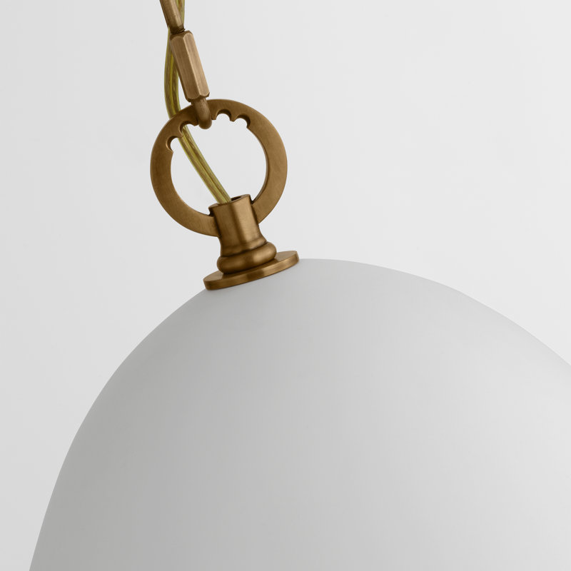 Elliot Medium Dome Pendant in Matte White
