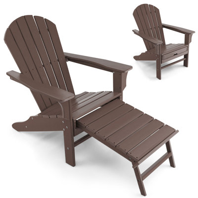 Baughn Plastic/Resin Adirondack Chair with Ottoman