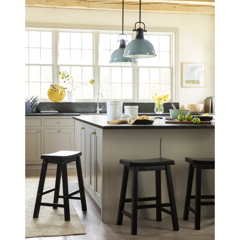 Calico 1-Light Dimmable Steel Dome Pendant with Adjustable Height, Seafoam, Pewter