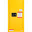 Armoire de rangement en acier galvanisé, 18,1 po x 35,4 po, 16 gallons, tablettes réglables, trous de ventilation, verrouillage à 3 points, jaune, convient aux matériaux dangereux