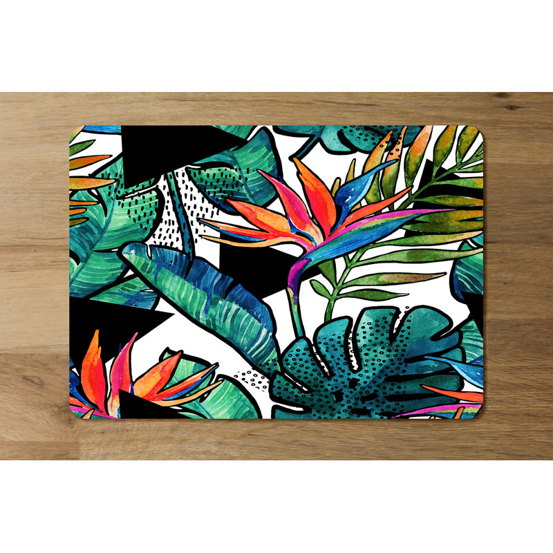 Driti Wood Floral Rectangle Placemat