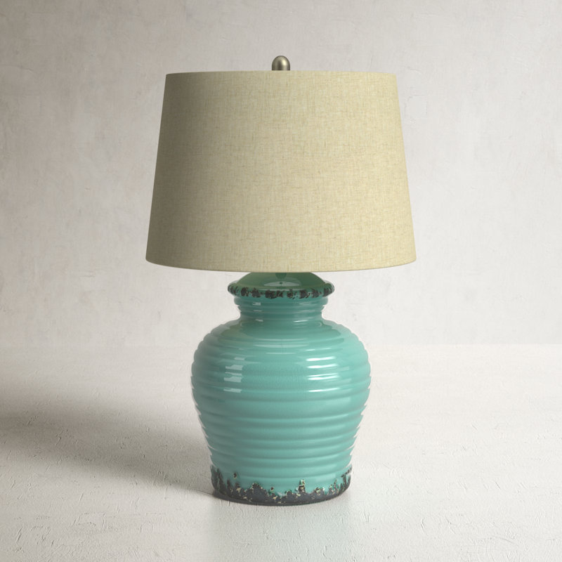 Kelby Ceramic Table Lamp, Turquoise