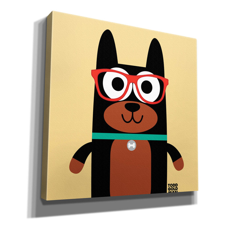 «Bow Wow Doberman» par Todd Art, H 37 po x l 37 po x P 1,5 po