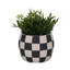 Sagebrook Home 8" Checkerboard Rounded Planter, Black/White-1671425975