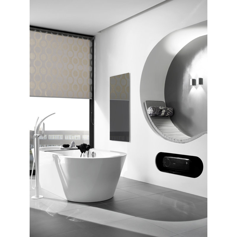 Ember Glass Radiant Panel Heater 47"H x 24" W Wall Mounted, 800 Watts, Black