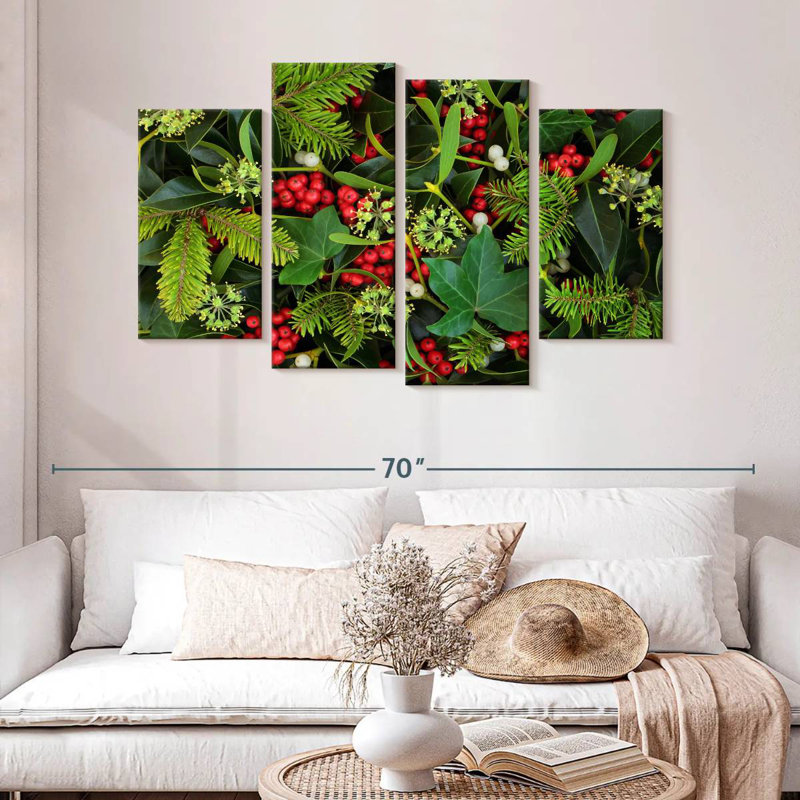 Lelend Holly Ivy Mistletoe, 32" H x 52" W