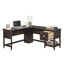 Bureau en L, finition brune