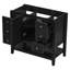 Base de meuble-lavabo 36 po en noir - moderne, contient 1 armoire et 3 tiroirs modernes