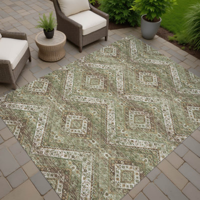 Tapis tribal intérieur / extérieur lavable à la machine Chantille ACN2699