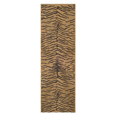 Tapis intérieur / extérieur brun foncé / naturel à motif animalier Açzia