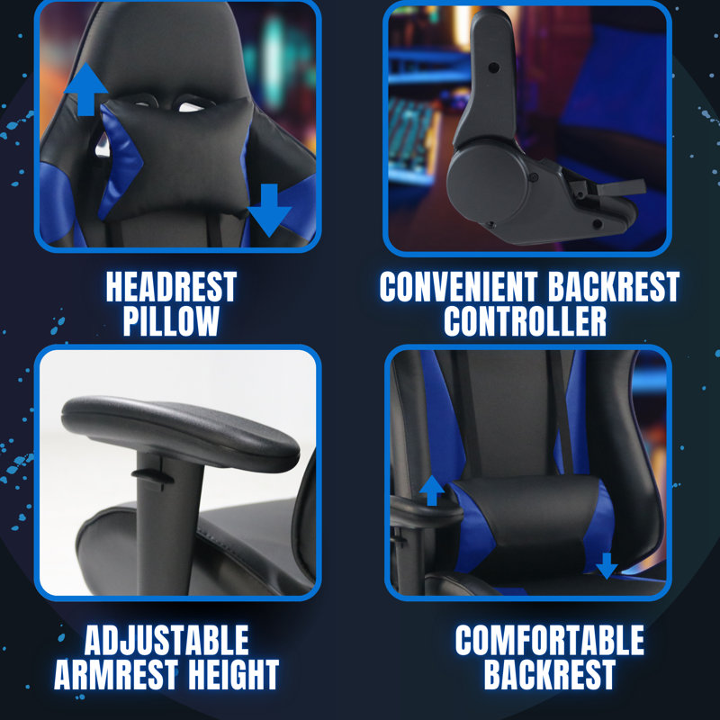 Fauteuil de jeu inclinable ergonomique Inbox, Similicuir brun