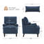 Fauteuil d'appoint Rickon style campagne française, avec accoudoirs arrondis et coussin lombaire, idéal pour le salon, la chambre ou le bureau à domicile.-129513833