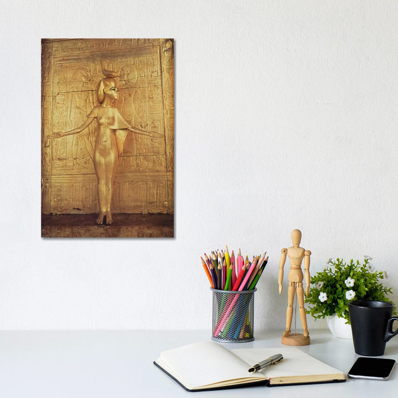 The Goddess Selket On The Canopic Shrine, From The Tomb Of Tutankhamun New Kingdom by Egyptian 18th Dynasty - Wrapped Canvas Gallery-Wrapped Canvas Giclée