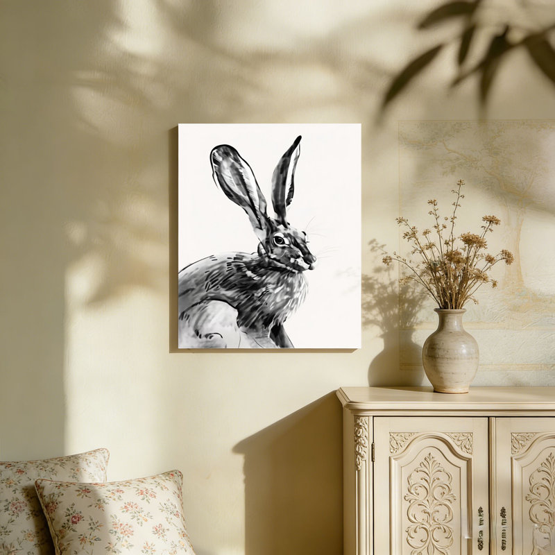 «Resting Wild Hare Portrait», art mural sans cadre, L 36 po x l 24 po