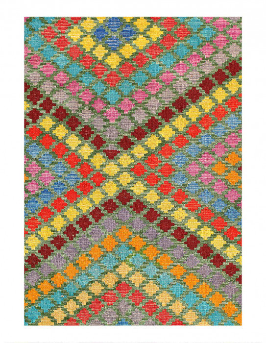Tapis unique à tissage plat 6 pi 9 po x 9 pi 5 po Nataliyah