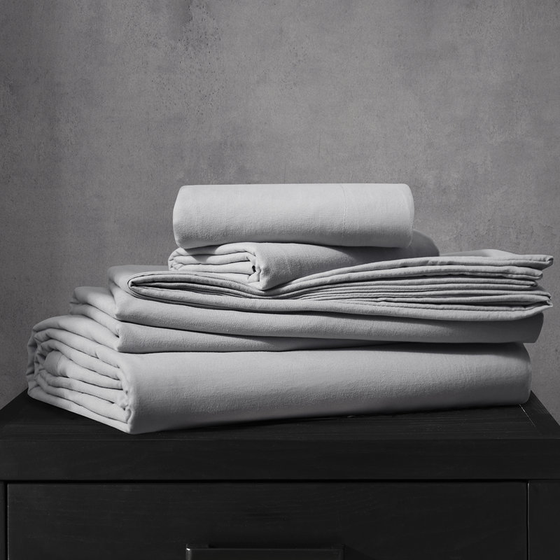 Prewashed Duvet Cover Set, California King Duvet Cover + 2 King Shams, Light Gray