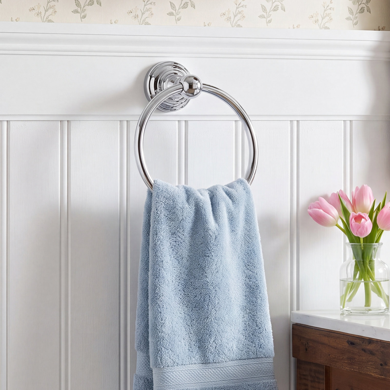 Madison Towel Ring, Chrome