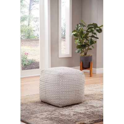 Lanard 18'' Square Geometric Pouf Ottoman