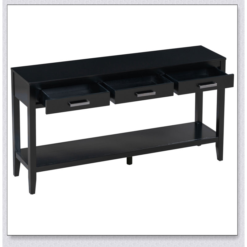 Console contemporaine à 3 tiroirs avec 1 tablette, parfaite pour le vestibule, le couloir, le salon, le vestibule et le couloir