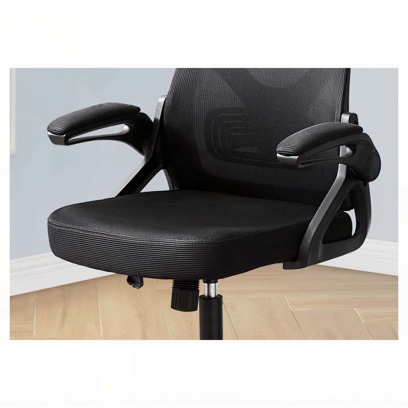 Office Chair,Adjustable Height,Ergonomic,Swivel,Work,Black Metal,Black Mesh,Contemporary,