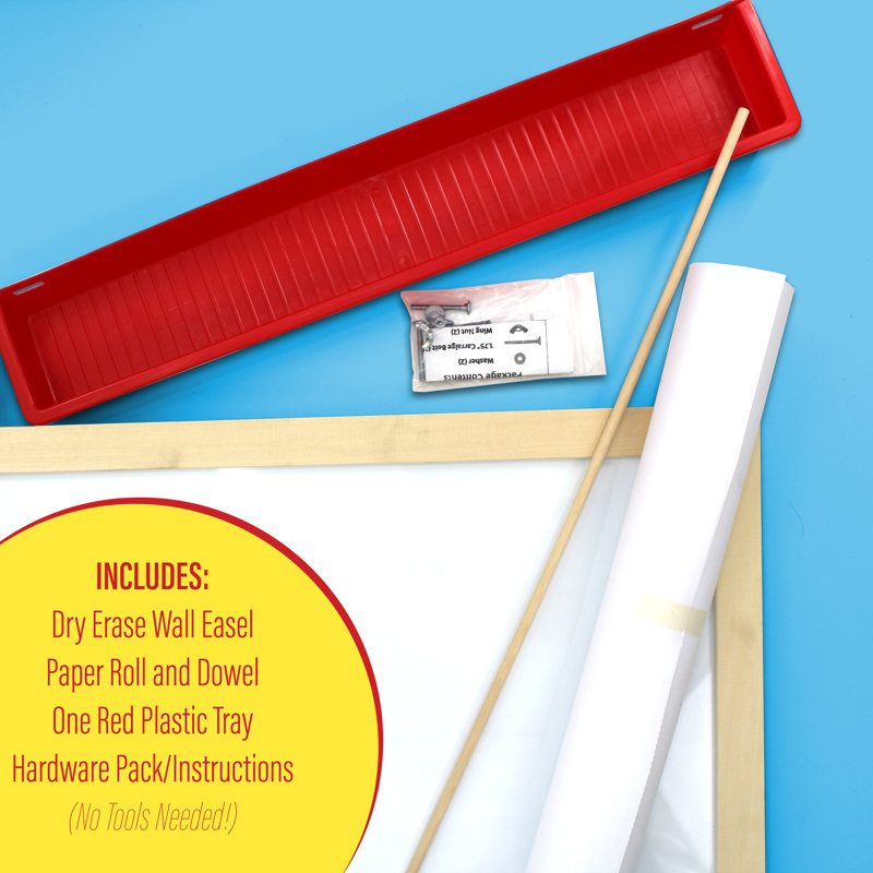Magnetic Wall-Mounted Whiteboard with Paper Roll and Tray