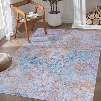 Tapis 5 x 8 pour la cuisine - lavable, à poils courts, antidérapant, teinté, jaune, pour chambre à coucher, couloir et pour animaux
