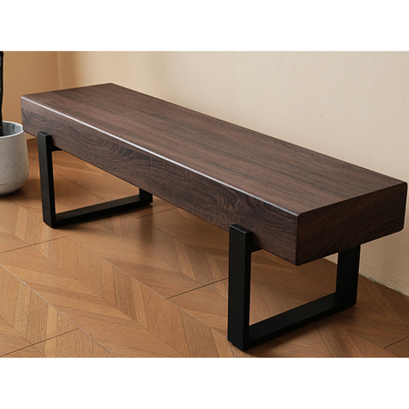 Banc d'intérieur 59 "et banc à chaussures de style industriel pour la salle à manger, surface d'entrée Scratch moderne Mid-Century